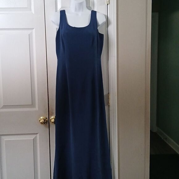Talbots navy blue pure silk 2 pc formal dress wedding mother of the bride Sz 10P - Picture 10 of 13